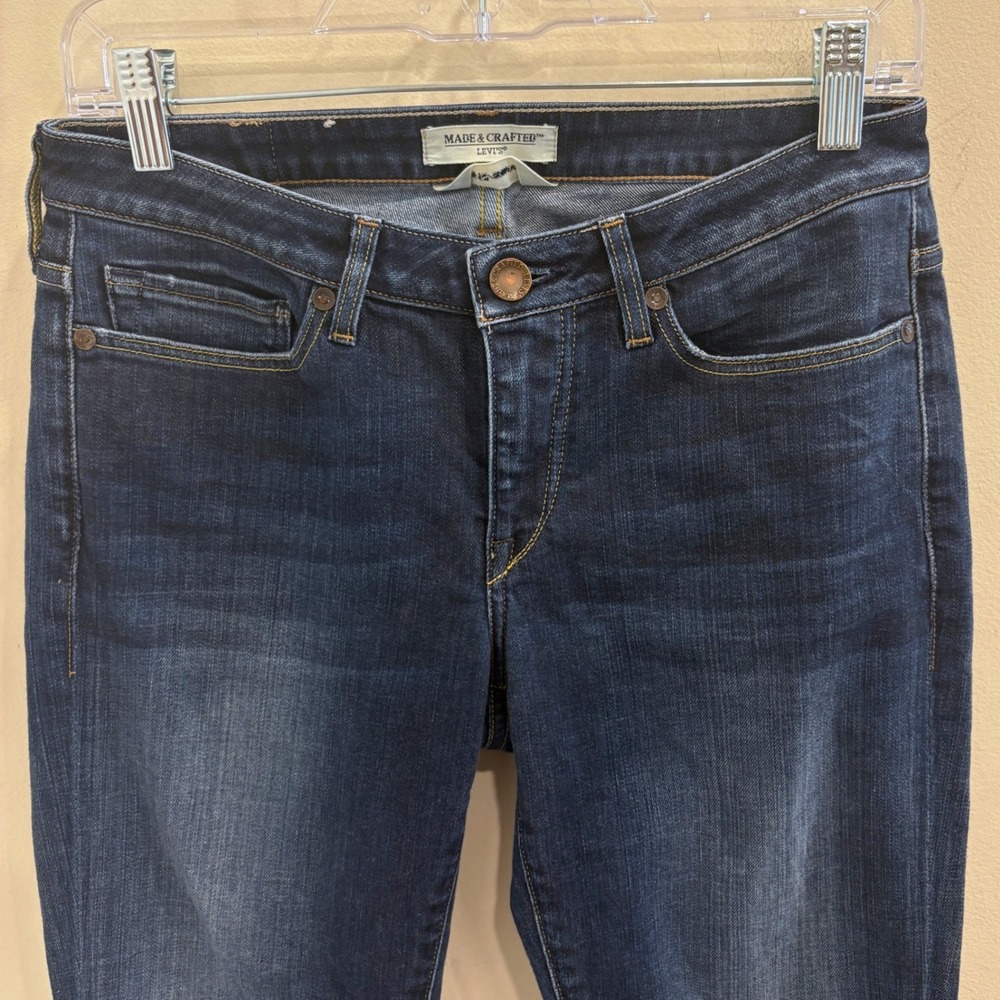 Levis Made & Crafted Pins Skinny Jeans Womens 29x32 Dark Wash Blue Made in Italy - Picture 3 of 13